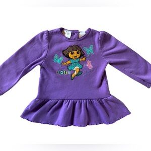 Dora the Explorer Nickelodeon Toddler Girl Purple Fleece Peplum Dress 3T 2011